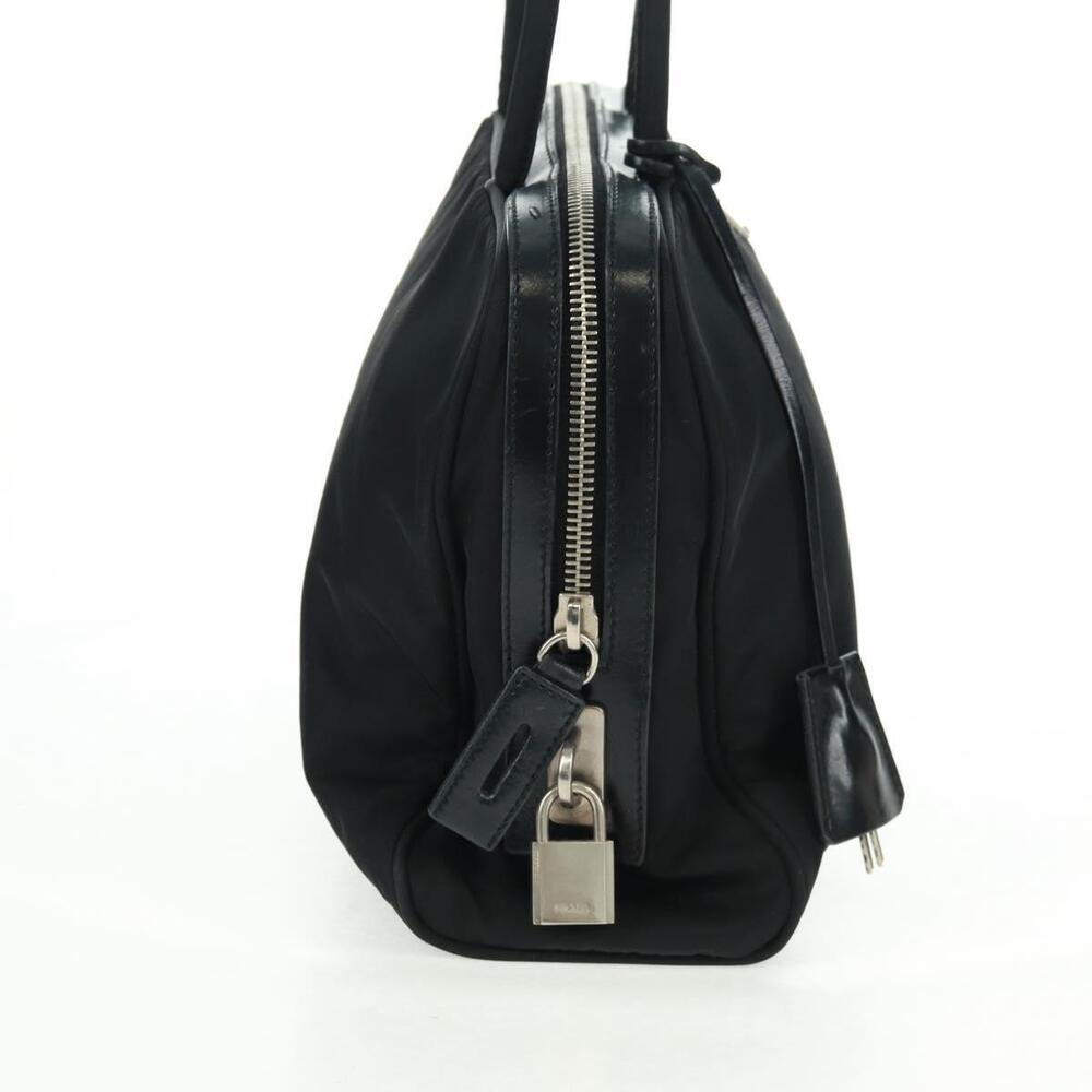 PRADA Hand Bag Nylon Leather Black Silver Auth ep12566 - Picture 4 of 16